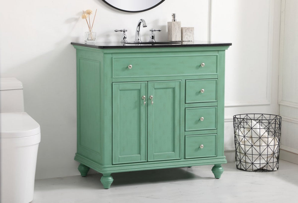 Elegant VF12336VM 36"Single Bathroom Vanity, Vintage Mint