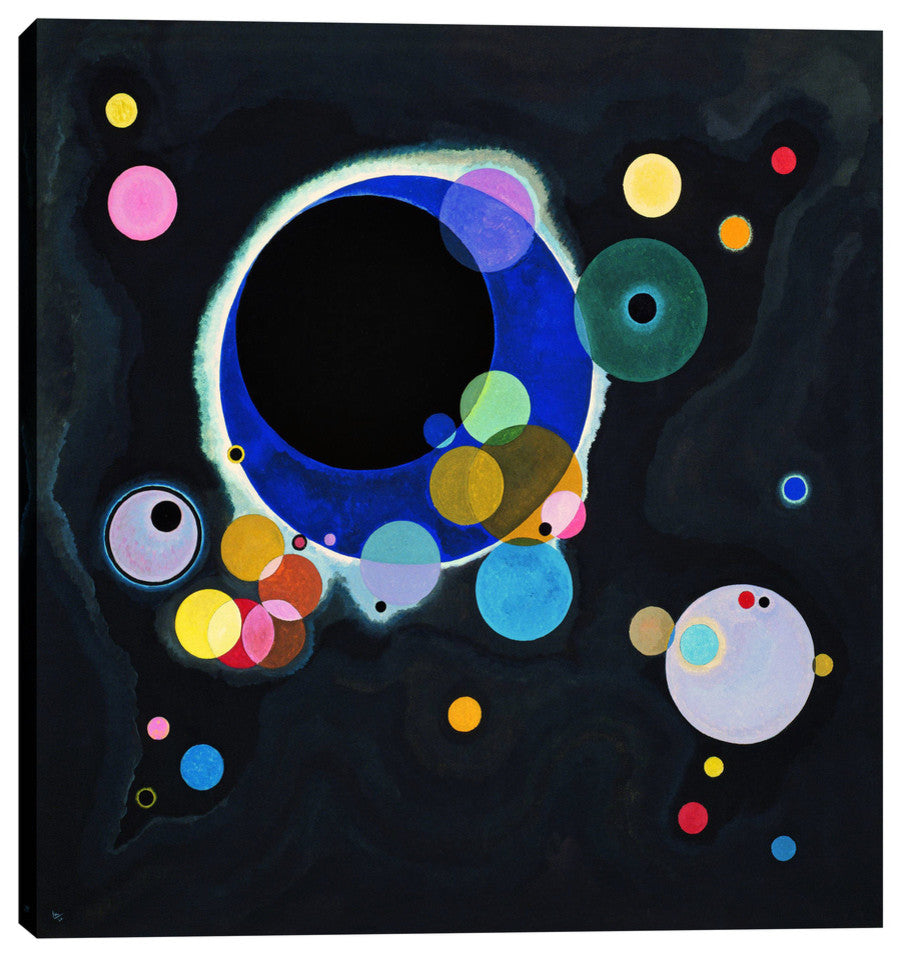 Epic Graffiti "Several Circles" by Wassily Kandinsky Giclee Canvas Art, 18"x18"