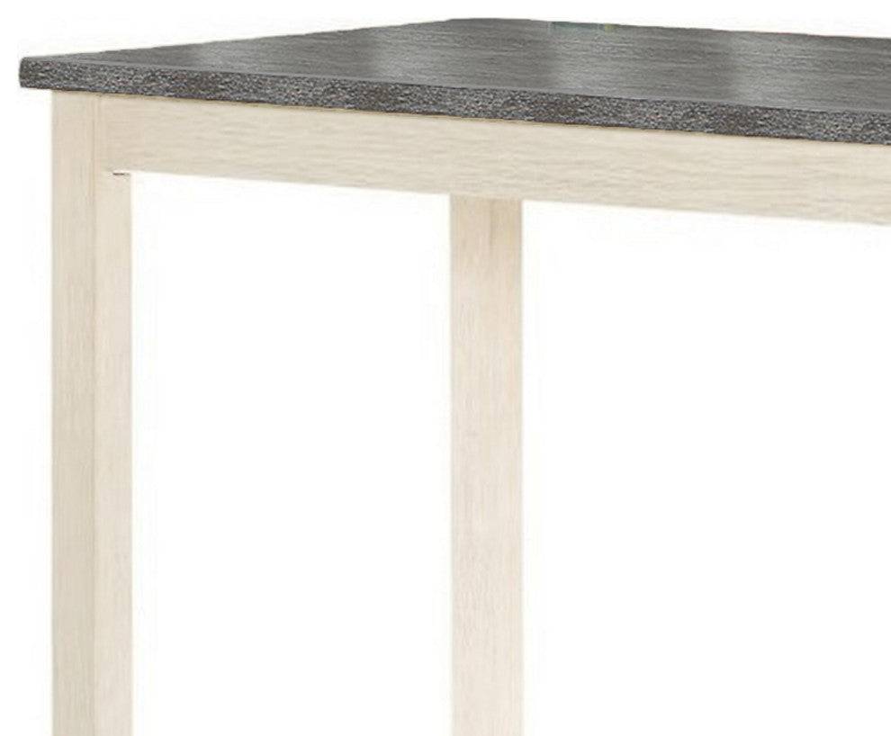 Benzara BM286286 Joss 60" Cottage Counter Height Table, 2 Tone Wood, Cream Base