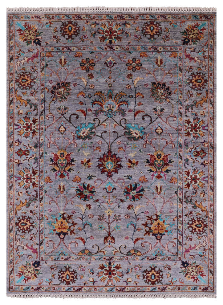 Hand Knotted Persian Tabriz Wool Rug 5' 0" X 6' 7" Q11285