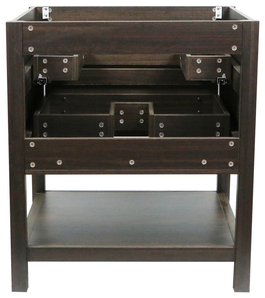 Single Vanity, Dark Gray RG Finish Top With White Engineered Stone And Oval Sink, 31"