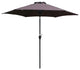 9' Outdoor Patio Market Umbrella With Push Button Tilt and Crank, Chocolate