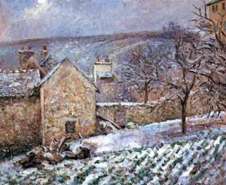 Camille Pissarro Snow at the Hermitage- Pontoise Gallery Wrapped Canvas Print