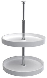 Polymer Full-Circle 2-Shelf Lazy Susan for Corner Wall Cabinet, White, 20"W