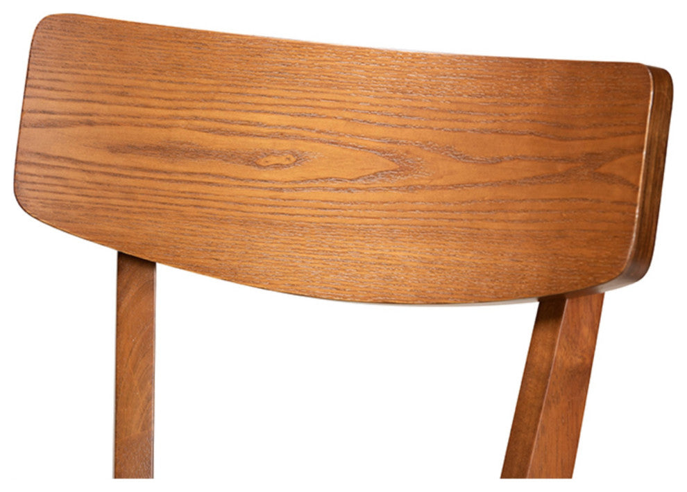 Gray Fabric Upholstered and Walnut Brown Finished Wood Counter Stool, Set of 2