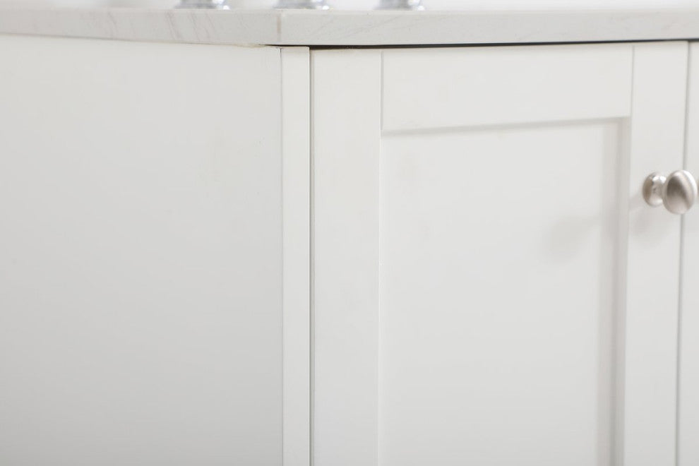60" Double Bathroom Vanity, White