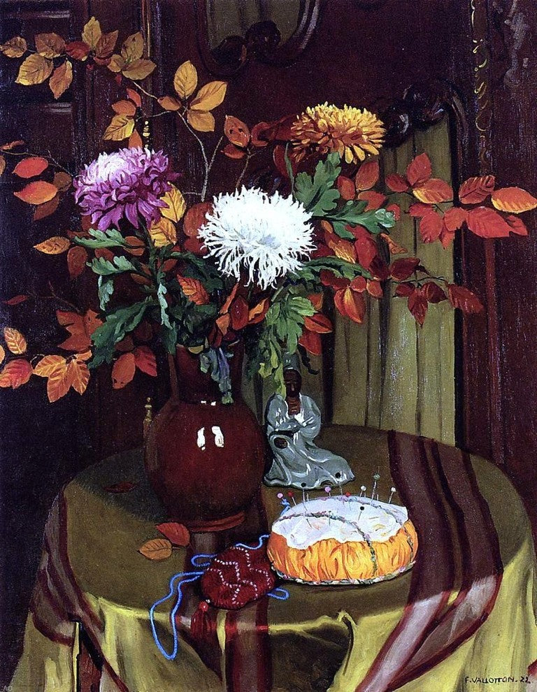 Felix Vallotton Chrysanthemums and Autumn Foliage Gallery Wrapped Canvas Print