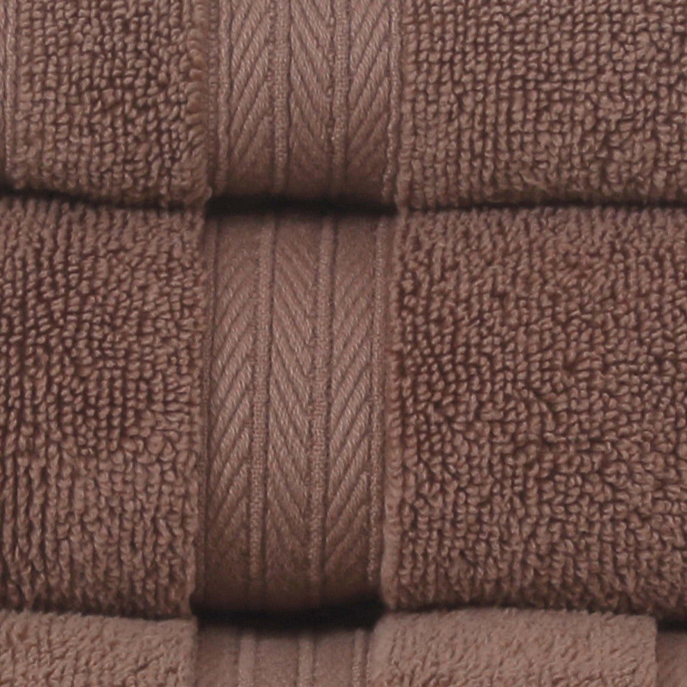 Elegance Essentials 550GSM 100% Cotton Bath Towel 8-Piece Set, Chocolate