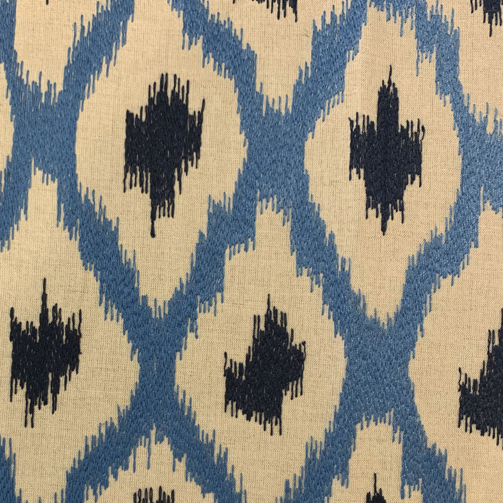 Plutus Blue Color Stitched Dot Luxury Throw Pillow, 12"x20"