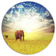 Savannah Elephant In Grassland, African Large Disc Metal Wall Art, 23"