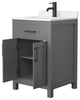 Beckett 24" Dark Gray Single Vanity, Carrara Cultured Marble Top, Black Trim