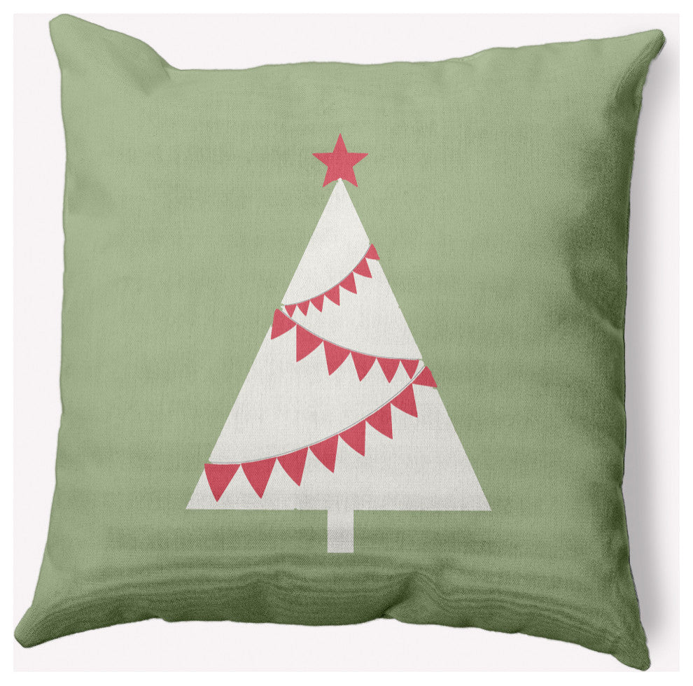 Garland Tree Decorative Throw Pillow, Sage Green, 26"x26"