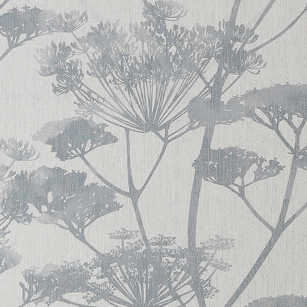 Meadow Silhouette Blue and Grey Wallpaper