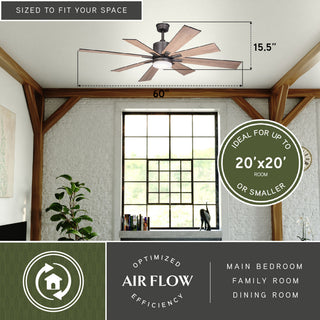 Crawford 60" Ceiling Fan, Dark Nickel