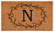 Calloway Mills Rustic Leaf Vine Monogrammed Doormat, 24"x36", Letter N