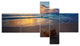 Quiet Seashore during Sunset, Seashore Canvas Art Print, 60"x32", 5 panels
