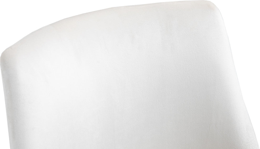 Karina Swivel and Adjustable Velvet Upholstered Office Chair, Cream, Gold Base