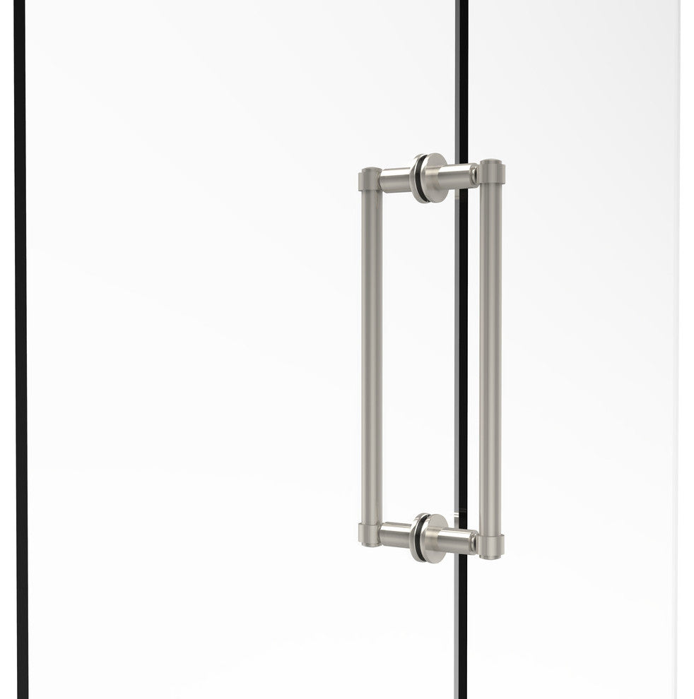 Contemporary 12" Back to Back Shower Door Pull, Polished Nickel