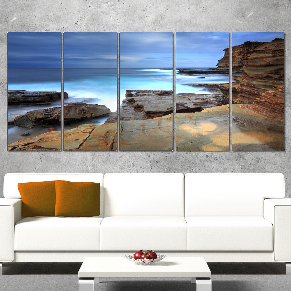 Terrigal Skillion NSW Australia, Seashore Canvas Art Print, 60"x28", 5 Panels