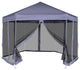 vidaXL Hexagonal Pop-Up Marquee with 6 Sidewalls Dark Blue 11.8'x10.2'