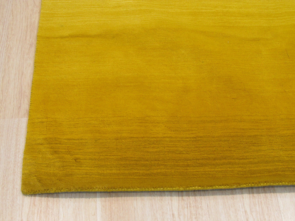 Yellow Contemporary Solid Horizon Area Rug