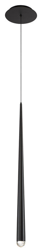 Cascade 28" LED Single-Light Crystal Pendant 3500K, Black