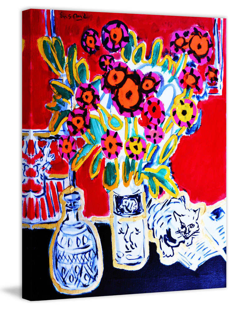 "Happy Cat" Print on Canvas by Wayne Ensrud