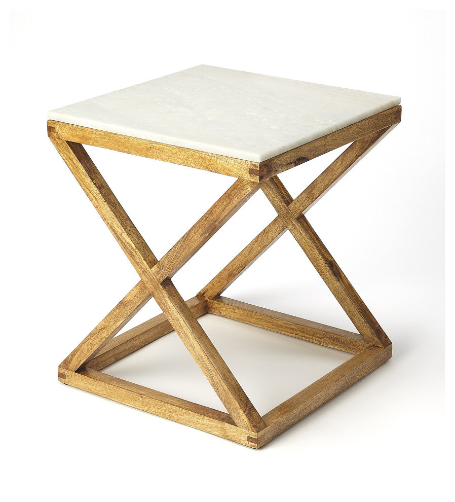 Braylon Marble & Wood End Table, 5329312