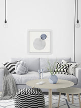 "Marbled Gray Circles" Framed Painting Print, 24"x24"