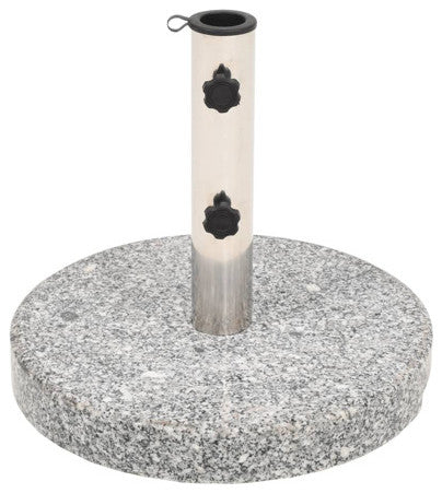 vidaXL 44lb Round Umbrella Base with Handles, Granite Plate, ï¿1⁄215.7"x14.4" Gray