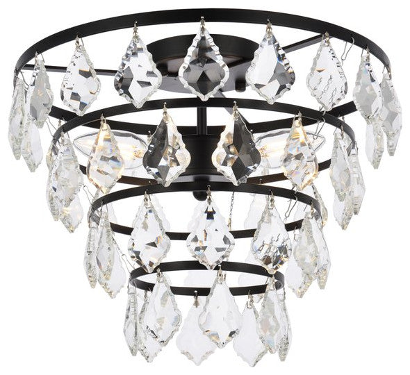 Evan 14" Flush Mount, Black