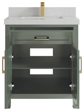 Cambridge 30" Single Sink Bath Vanity in Evergreen 2" Carrara Quartz