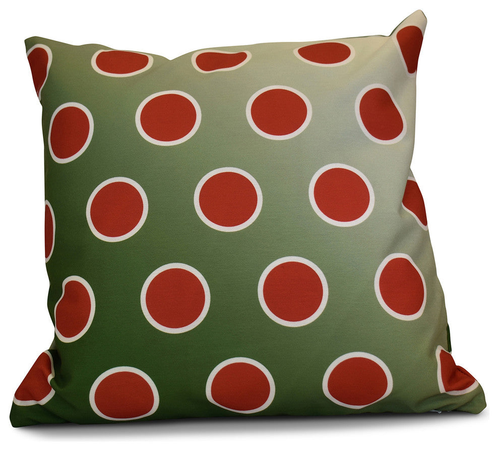 Decorative Holiday Outdoor Pillow Geometric Print, Green, 20"x20"