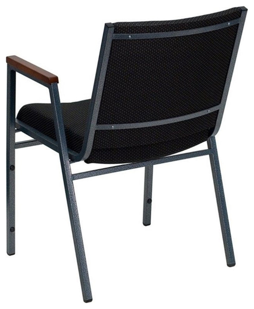 Flash Furniture Hercules Upholstered Stacking Chair in Black