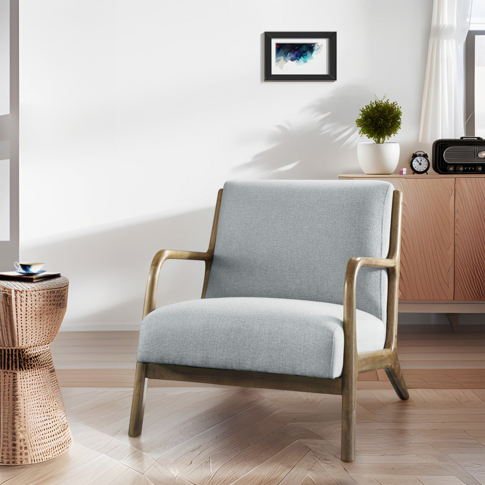 INK+IVY Novak Mid-Century Modern Accent Armchair, Light Blue