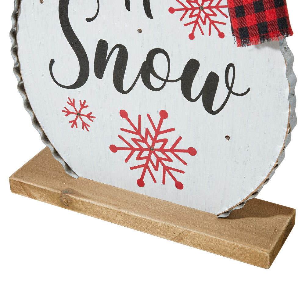 36"H Lighted Wooden Christmas Snowman Porch Decor