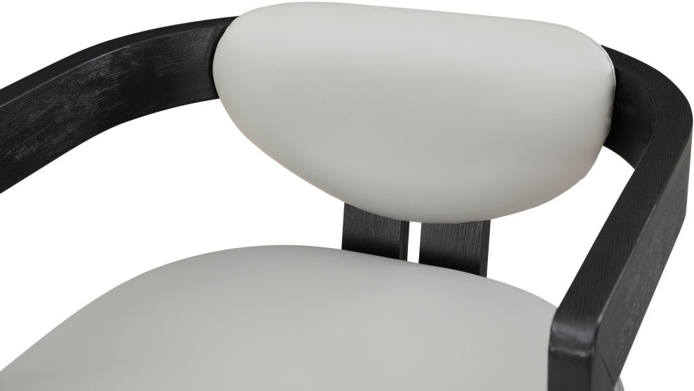 Carlyle Faux Leather Upholstered Dining Chair, Grey, Black Finish
