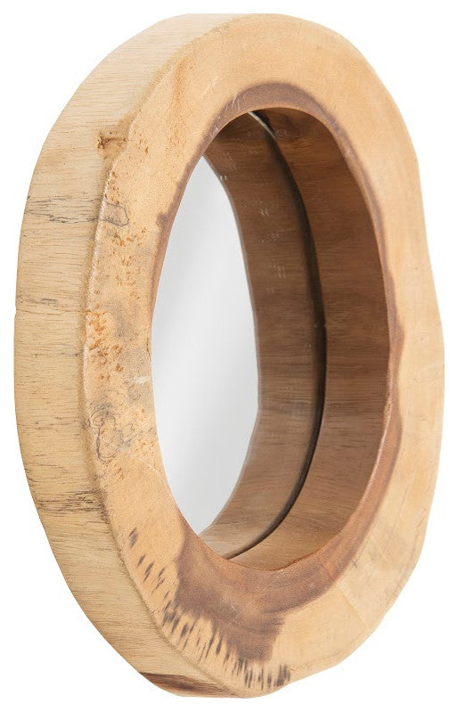 Chamcha Wood Slice Mirror, Small
