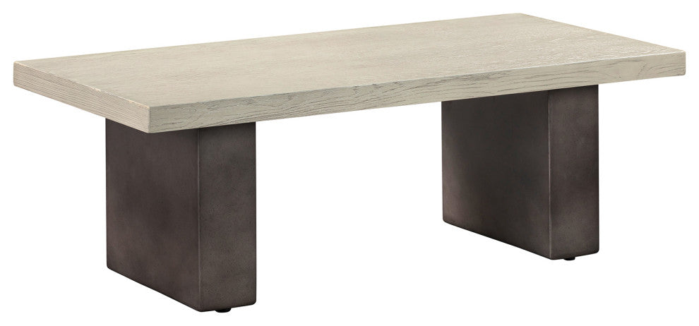 Abbey Concrete and Grey Oak Wood Dining Table