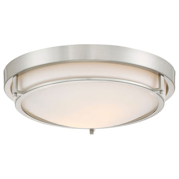 2-Light Flush Mount, Brushed Nickel