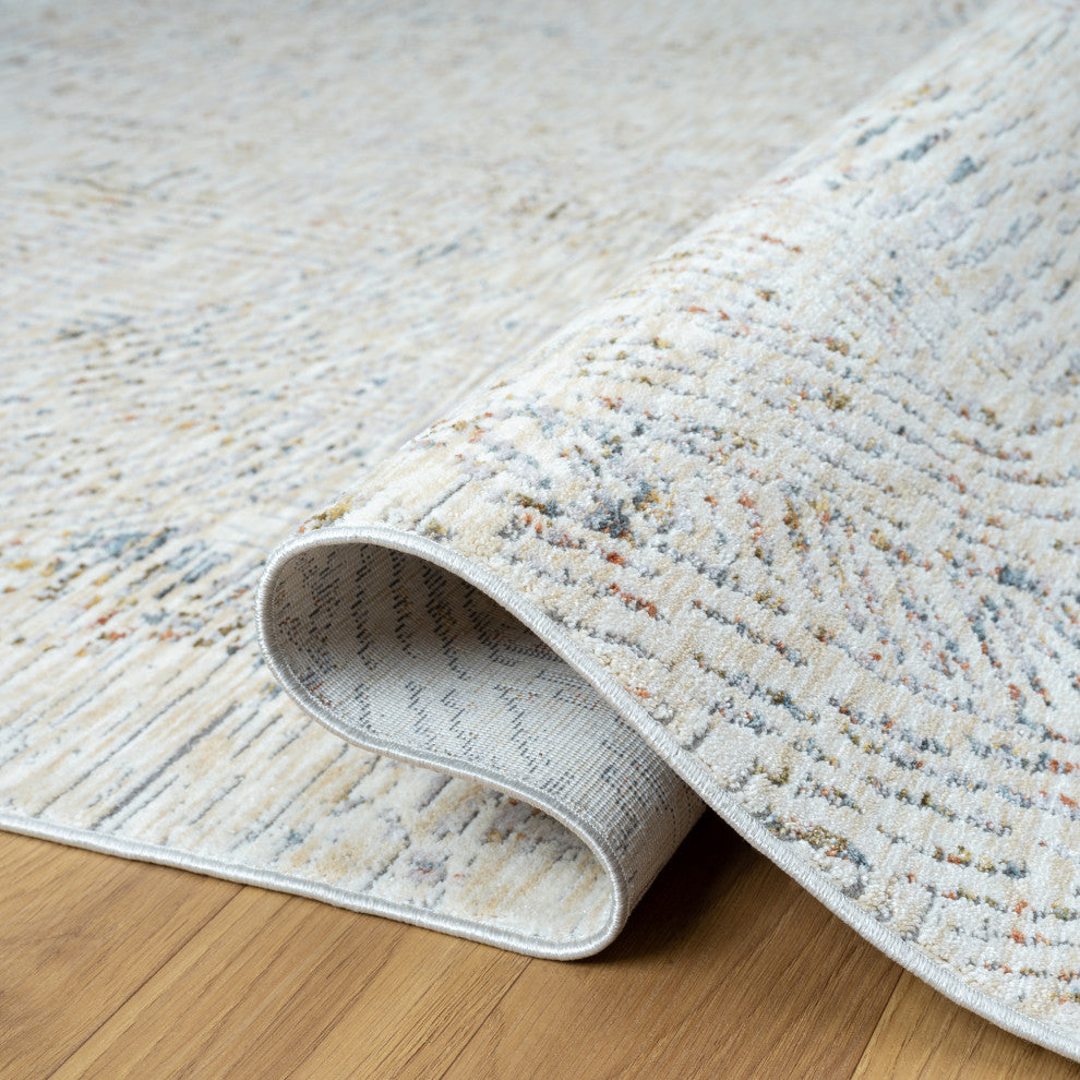 Brynn Light Gray/Ivory Minimal Abstract Indoor Area Rug, 2' x 3'