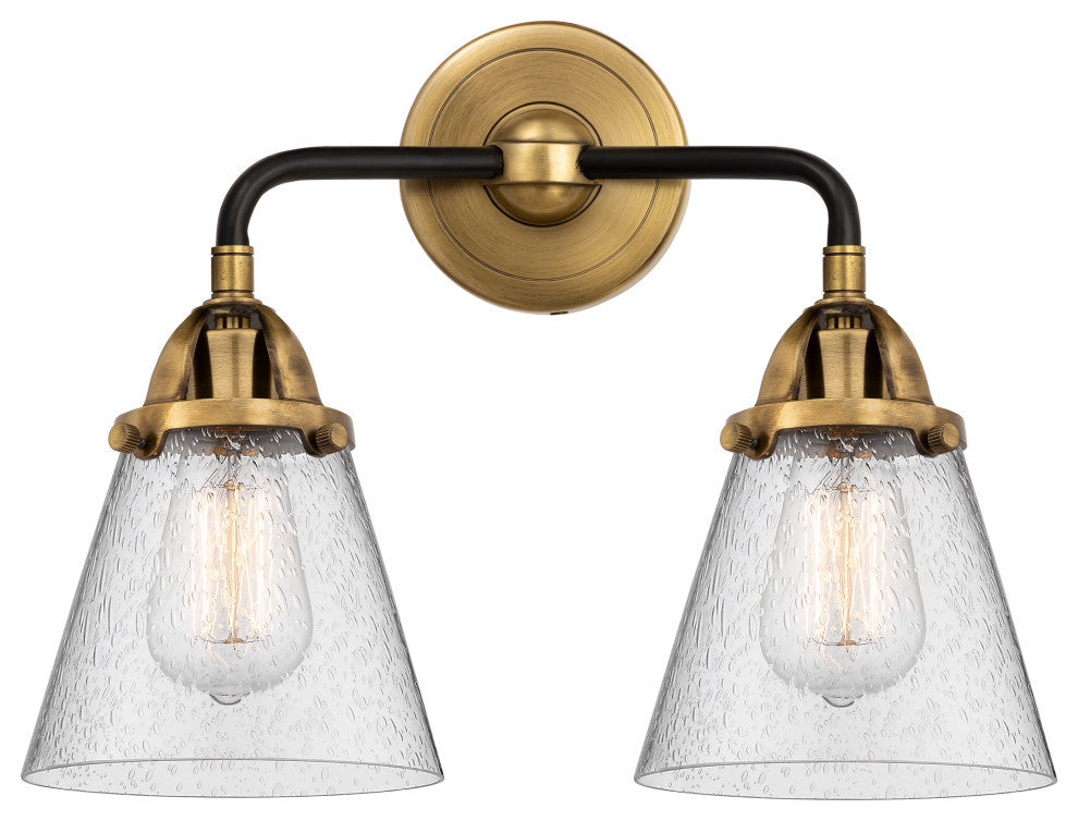 Small Cone Bath Vanity Light, Black Antique Brass, Seedy, Seedy