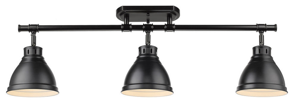 Golden Lighting 3602-3SF-BLK Duncan 3 Light 35"W Fixed Rail - Black / Matte