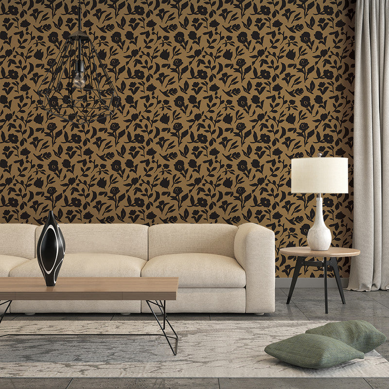 Dancing Pansy Peel and Stick Wallpaper by She She Camel 28 sq ft