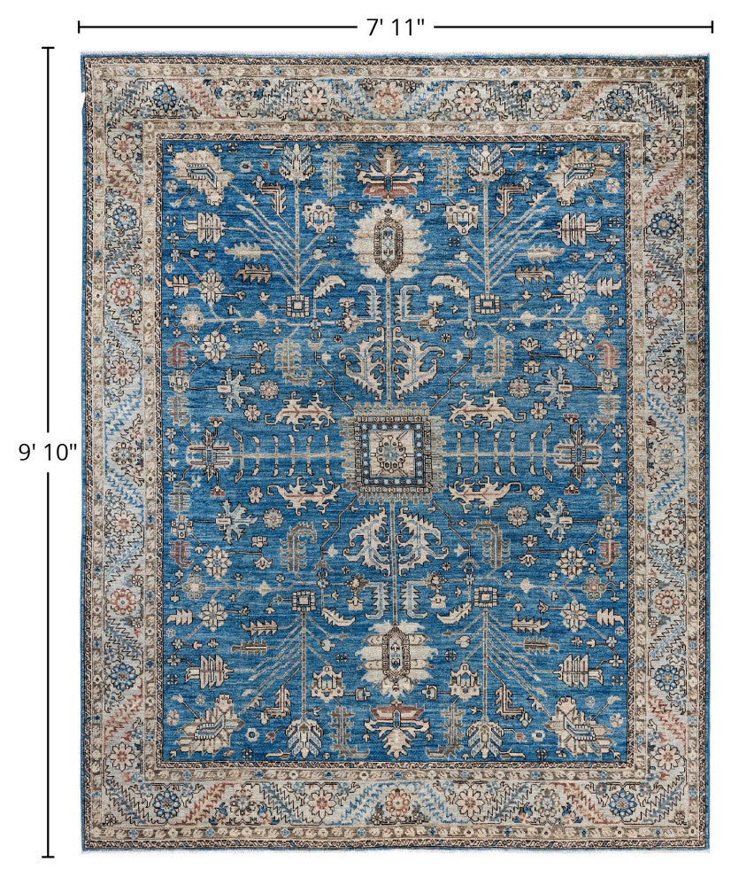Serapi One-of-a-Kind Hand-Knotted Area Rug Light Blue, 7'11" x 9'10"