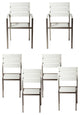 Benzara BM287840 4 Piece Armchairs and 2 Side Chairs Set, Silver Aluminum Frame