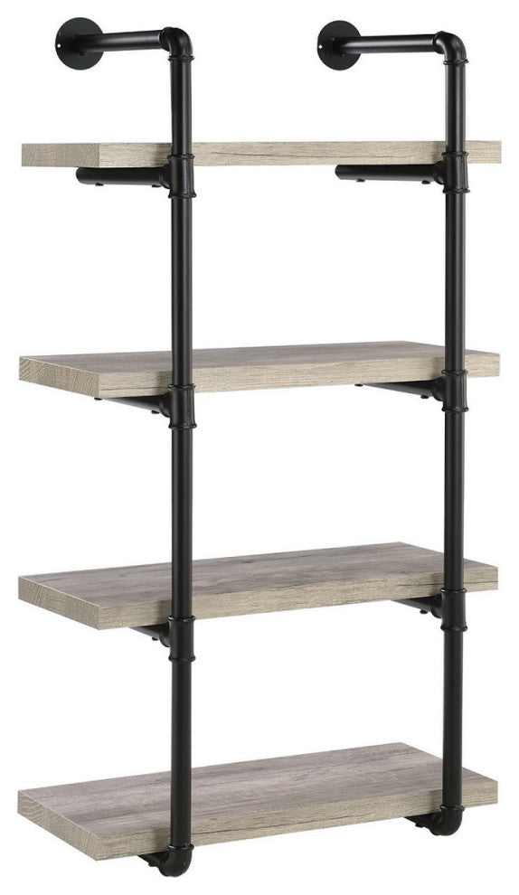 24" Wall Shelf, Black And Gray Driftwood