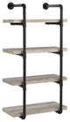 24" Wall Shelf, Black And Gray Driftwood