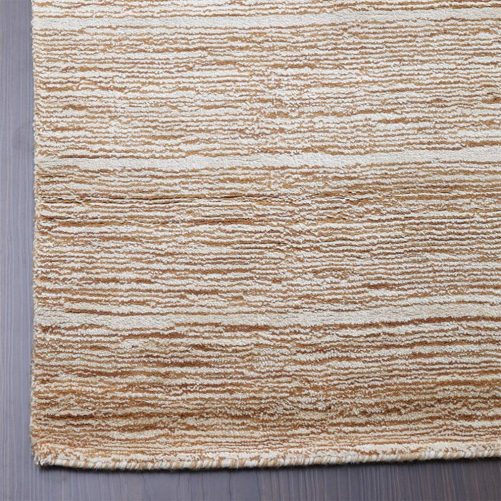 HAND KNOTTED LOOM SILK ECO-FRIENDLY AREA RUGS-Rectangle,Gold White,Solid, [Rectangle] 6'x9'