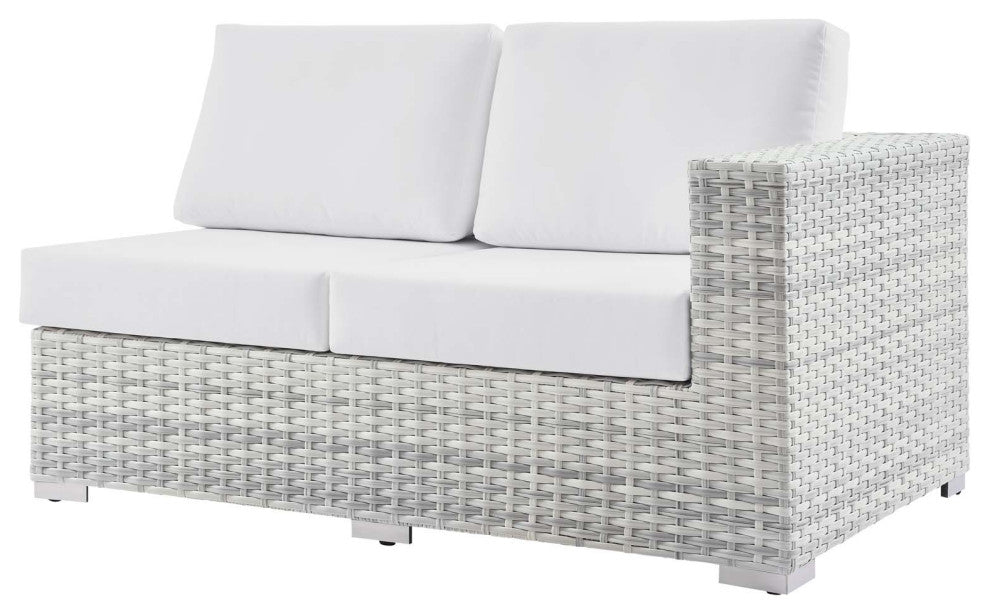 Lounge Sectional Sofa Chair Set, Rattan, Wicker, Gray White, Outdoor